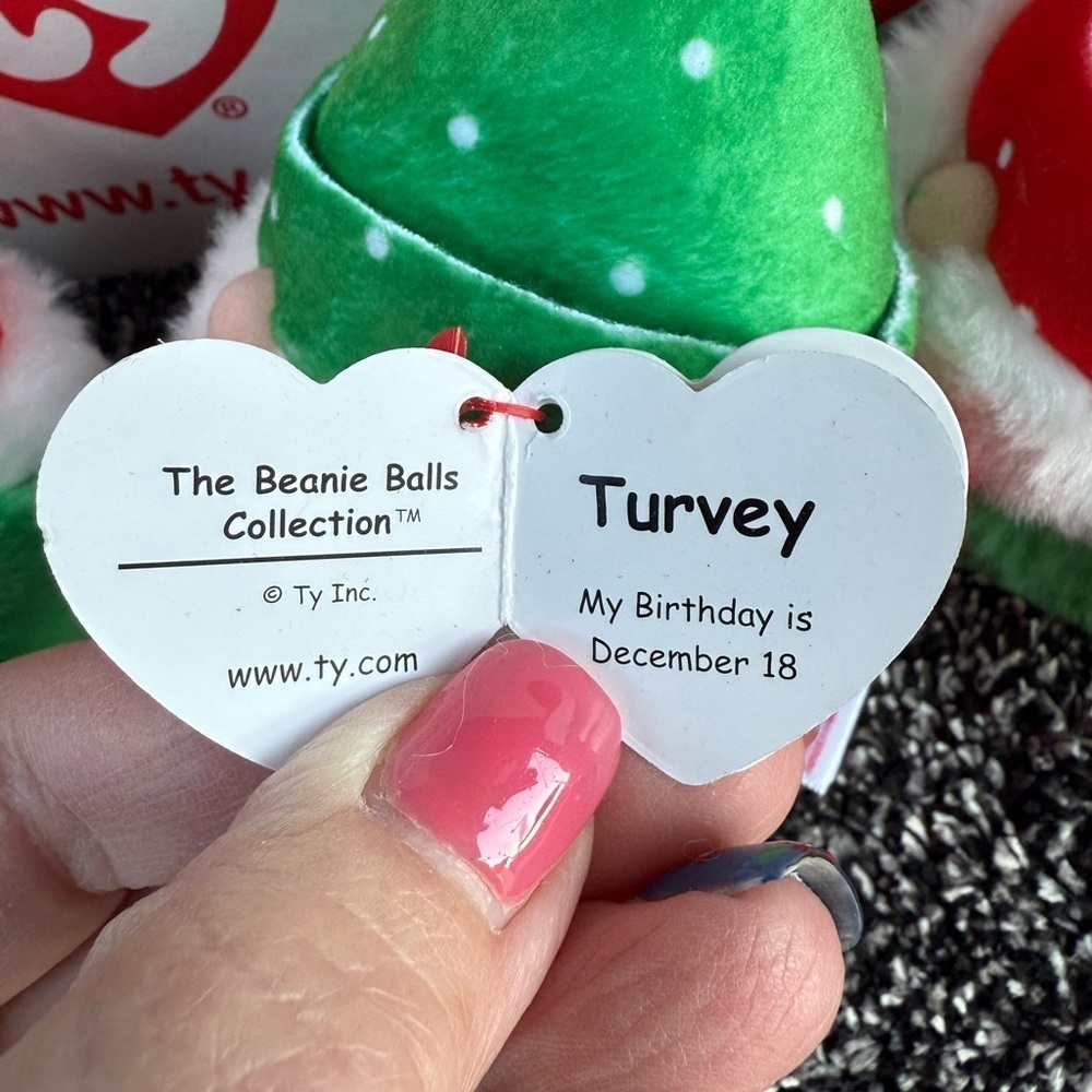 4 NEW Ty Topsy Turvy Gnome Plush - Festive Red Greeen White Christmas Brand New - Picture 7 of 12